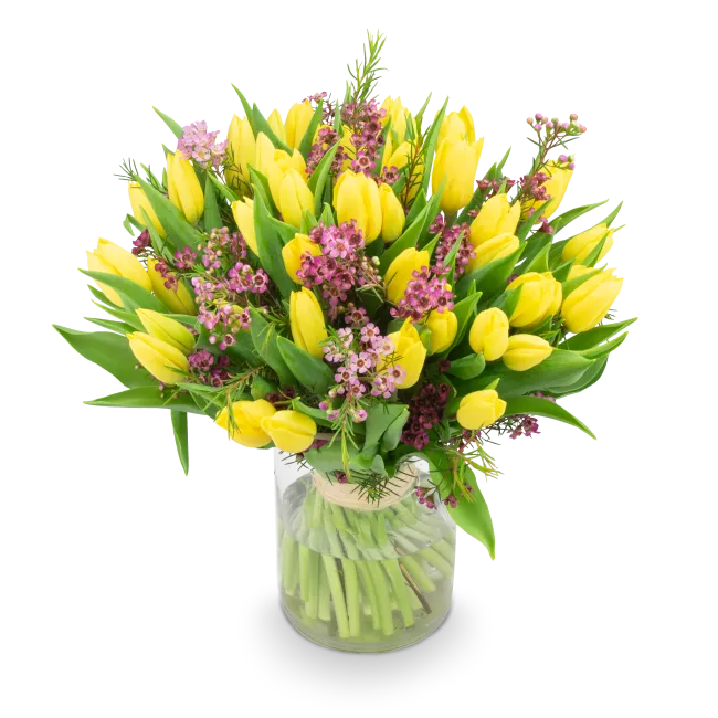 Kytice žlutých tulipánů